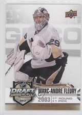 2012 Upper Deck NHL Draft Redemption Prize Marc-Andre Fleury #D-3