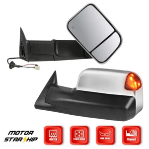 Pair Chrome Power Heated Towing Mirrors for 1998-02 Dodge Ram 1500 2500 3500 New - Picture 1 of 14