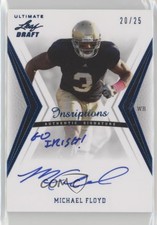 2012 Ultimate Leaf Draft Blue Inscriptions /25 Michael Floyd #MF1 Rookie Auto RC