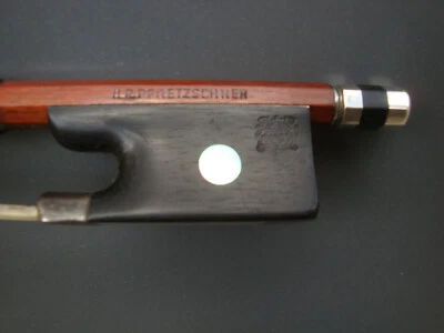 Geigenbogen "H.R. PFRETZSCHNER" - SILBER - RAR! - Bild 1 von 4