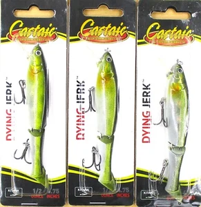 (3) Castaic 4 3/4" Dying Jerk 1/2 Oz Jerkbaits Chrome Ayu Brand New In Pack - Picture 1 of 3