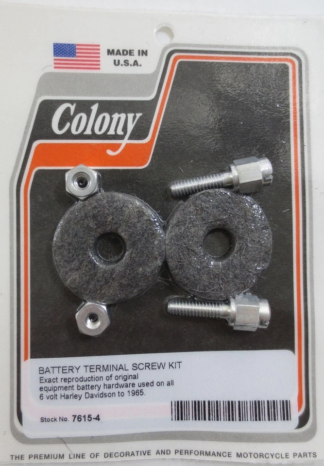 COLONY BATTERY TERMINAL SCREW KIT HARLEY KNUCKLEHEAD K-MODEL - Image 1 of 1
