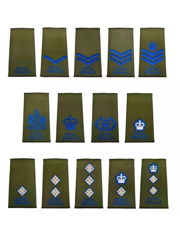 Royal Signals Olive Green Rank Slides (Pair) - Image 1 of 1