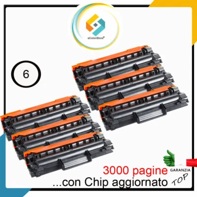 6 Toner per brother tn2420 con chip MFC L2710dw DCP L2510D L2550 compatibile