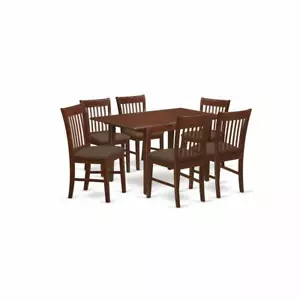 7 Pc Kitchen nook Dining set -Table with Leaf and 6 Dining Chairs - Picture 1 of 4