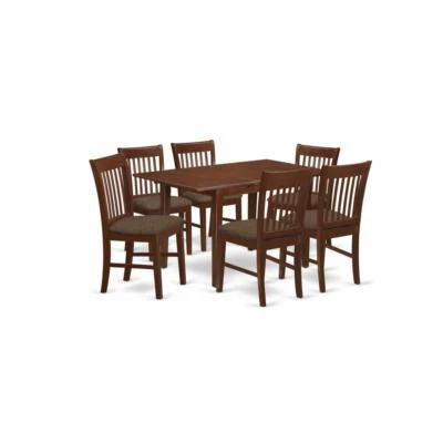 7  Pc  Kitchen  nook  Dining  set  -Table  with  Leaf  and  6  Dining  Chairs - Image 1 of 4