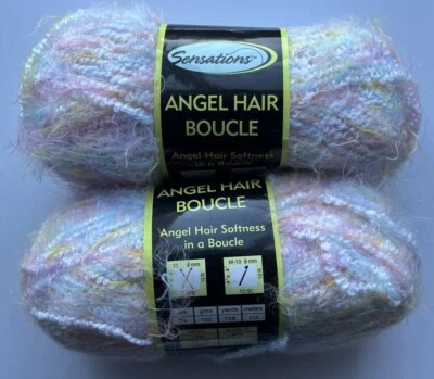 LOT of 2 SENSATIONS ANGEL HAIR BOUCLE In MULTI Yarn 3.5oz 126yds  #5 Bulky - Image 1 of 4