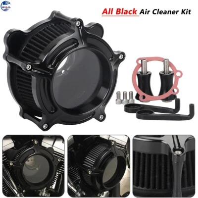 All Black Clear Air Cleaner Intake Filter For Harley Softail Deluxe Fat Boy Dyna - Изображение 1 из 4