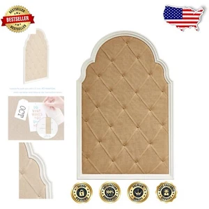 Chic 36" x 24" White Linen Bulletin Board - Perfect for Home or Office - Picture 1 of 10