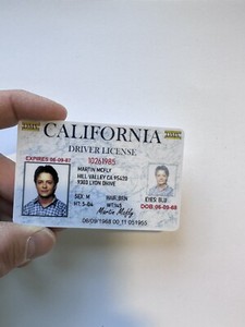 Marty McFly Drivers License ID Card Back To The Future BTTF Michael J. Fox