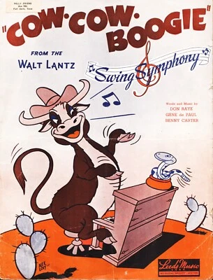 1942 COW COW BOOGIE vintage animated film sheet music WALT LANTZ CARTOON Jazzy! - Image 1 of 2
