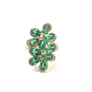14k Emerald Diamond Ring - Picture 1 of 4