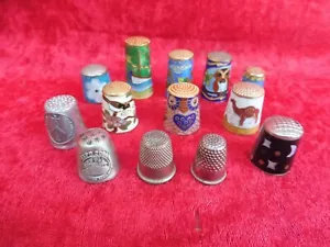 13 Beautiful Thimbles __ Metal__ Partly Cloisonne, Enamelled__ - Picture 1 of 5