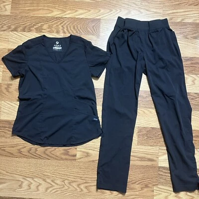 ADAR PRO WOMENS Black Scrub Top P9100 SZ Small Nursing NCLEX Healthcare - Image 1 of 4