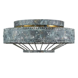 Golden Lighting Ferris Flush Mount, Blue Verde Patina - 7856-FMVP - Picture 1 of 1