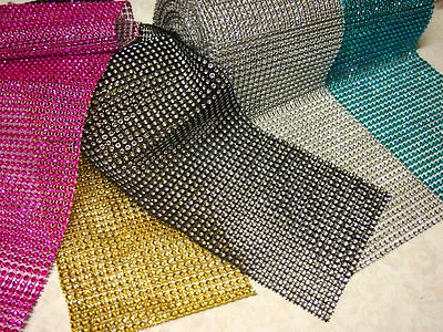 1M Diamonte Look Mesh Ribbon / Wedding / Table Decorations / Favor / Cake Decor - image 1 of 3