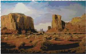 Paesaggio deserto Grand Canyon modello punto croce carta punto ago - Foto 1 di 1