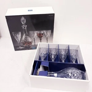 Vintage 9 pc Royal Limited 24% Full Crystal Wine Set Cordial Set New Decanter - Picture 1 of 7