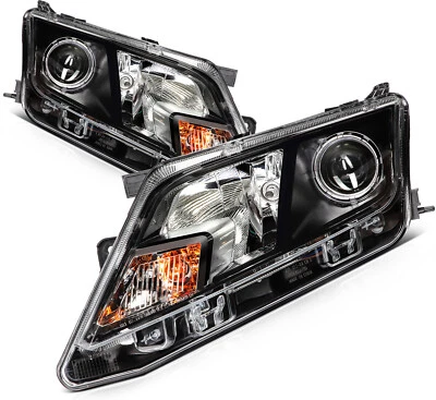 Black Pair Halogen Projector Headlight Assembly For 2010-2012 Ford Fusion Sedan - Image 1 of 4