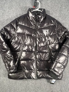 Guess Mens Jacket Coat XL Quilted Puffer Insulated Mock Neck Zip Black NEW - Picture 1 of 12