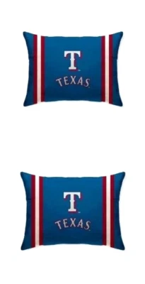 Texas Rangers MLB Peluche Logo Almohadas Cama Azul/Rojo/Blanco 20" x 26" Lote de 2 Foto 1 de 4