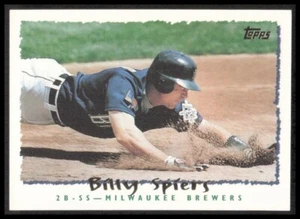 MLB 1995 Topps Milwaukee Brewers Billy Spiers 188 Baseball Sport CB-1-1-A-28 - Foto 1 di 7