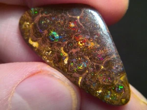 22.85cts double sided Boulder opal, stunning electric rainbow fire *see video* - Picture 1 of 11