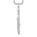 925 Sterling Silver Flute Necklace Charm Pendant