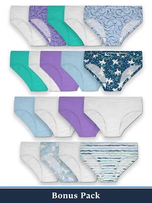 Fruit of the Loom Girls' Cotton Hipster Underwear, 14+4 Bonus Pack - Image 1 of 3
