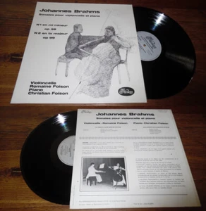 French ONLY private Pressing Romaine & Christian Foison Brahms Cello Sonatas NM - Picture 1 of 1