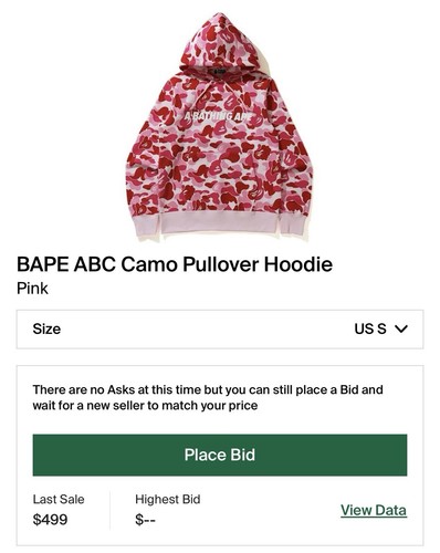 A BATHING APE (BAPE) FELPA CON CAPPUCCIO MIMETICA ROSA BAPE TAGLIA XS