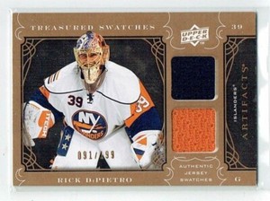 09-10 UD Artifacts Treasured Swatches  Rick DiPietro  /199  Dual Jerseys