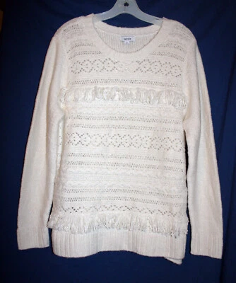 Suéter Pullover Kensie XL Marfil Súper Suave con Flecos para Mujer Nuevo con Etiquetas Foto 1 de 3