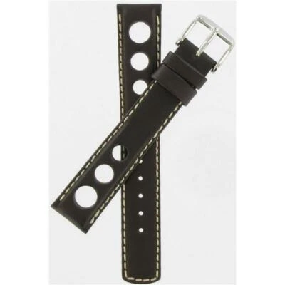 Correa de reloj Hirsch de cuero genuino marrón de 18 mm para hombre HS3970333  Foto 1 de 3