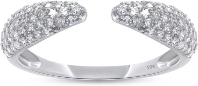 Anillo Micro Pavé Garra Abierta Autenticado GIA 1/2 Ct Diamante Cultivado en Laboratorio en Oro 10k Foto 1 de 4