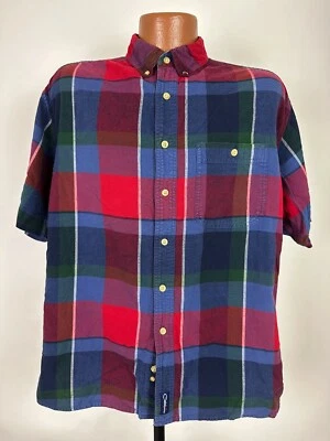 Camisa Catalina Vintage Años 90 Hombres L Manga Corta Abotonada Cuadros Retro Exterior Foto 1 de 4