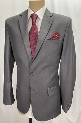 ZANETTI MENS BLAZER SIZE 38R GRAY SUIT JACKET SPORTS COAT SKINNY LAPELS  - Image 1 of 4