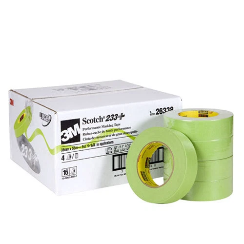 16ct 3M Scotch 233+ Performance Green Masking Tape 36mm x 55m Bulk Rolls 26338 - Image 1 of 1
