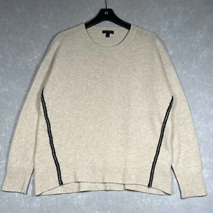 J. Crew Sweater Womens X-Large Beige 100% Wool Rhinestone Pullover Long Sleeve - Picture 1 of 9