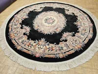 9x9 ROUND CHINESE RUG PEKING ART DECO AUBUSSON AUTHENTIC 100% WOOL ORIENTAL RUG - Image 1 of 4