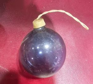 Decorazione natalizia vetro blu non argentato vintage seconda guerra mondiale tappo carta completo Brite lucido - Foto 1 di 7