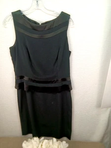 Little Black Dress, Size 8, Jones New York, Satin Peplum, Nice! - Picture 1 of 8