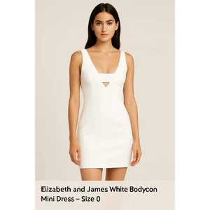Elizabeth and James weißes figurbetontes Minikleid Größe 0 - Bild 1 von 6