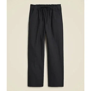 J Crew Drawstring Cotton Linen Wide Leg Crop High Rise Pants US Women's S New - Picture 1 of 6