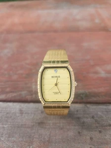 Vintage Benrus Diamant Uhr Herren Gold Edelstahl Wasserdicht Quarz Vintage - Bild 1 von 5
