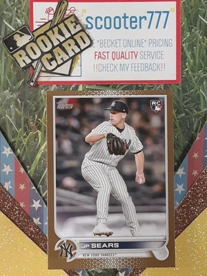 2022 Topps Update~#210⭐JP SEARS⭐ {RC}《GOLD Border》#/2022~NY➡️OAK➡️ '25 PADRES - Image 1 of 2