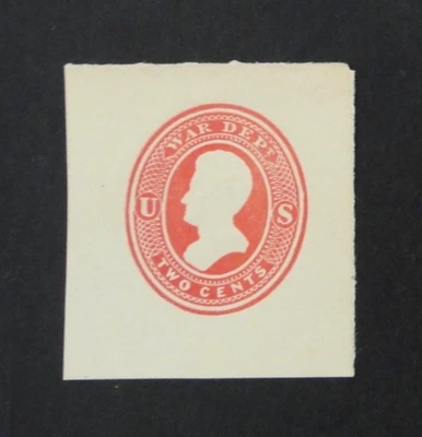 US Official Stamp Envelope UO48 2c 1875 War Department Red on Amber Cut Square - Image 1 of 2