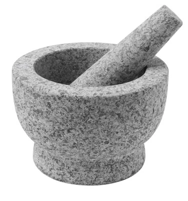 Chefsofi Mortar and Pestle Set - 6 Inch - 2 Cup Capacity - Unpolished Heavy Gran - Image 1 of 4