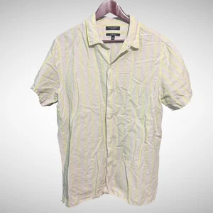 Banana Republic linen shirt men’s large slim fit short sleeve beige green - Picture 1 of 7