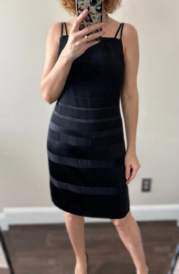 Mini Vestido Jones New York Elegante Negro Rayas Talla US 8 Satinado Foto 1 de 4